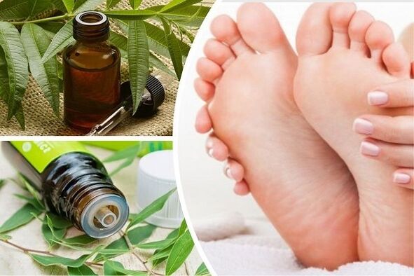 Tea tree oil to get rid of onychomycosis.