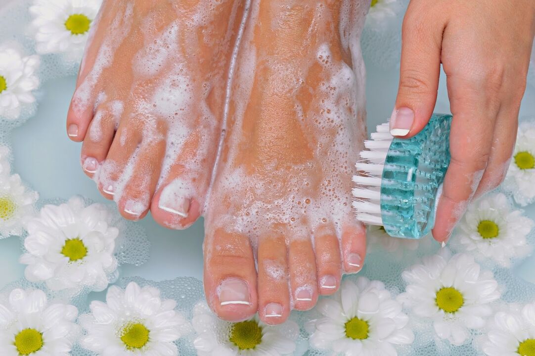 Foot care to prevent fungus.